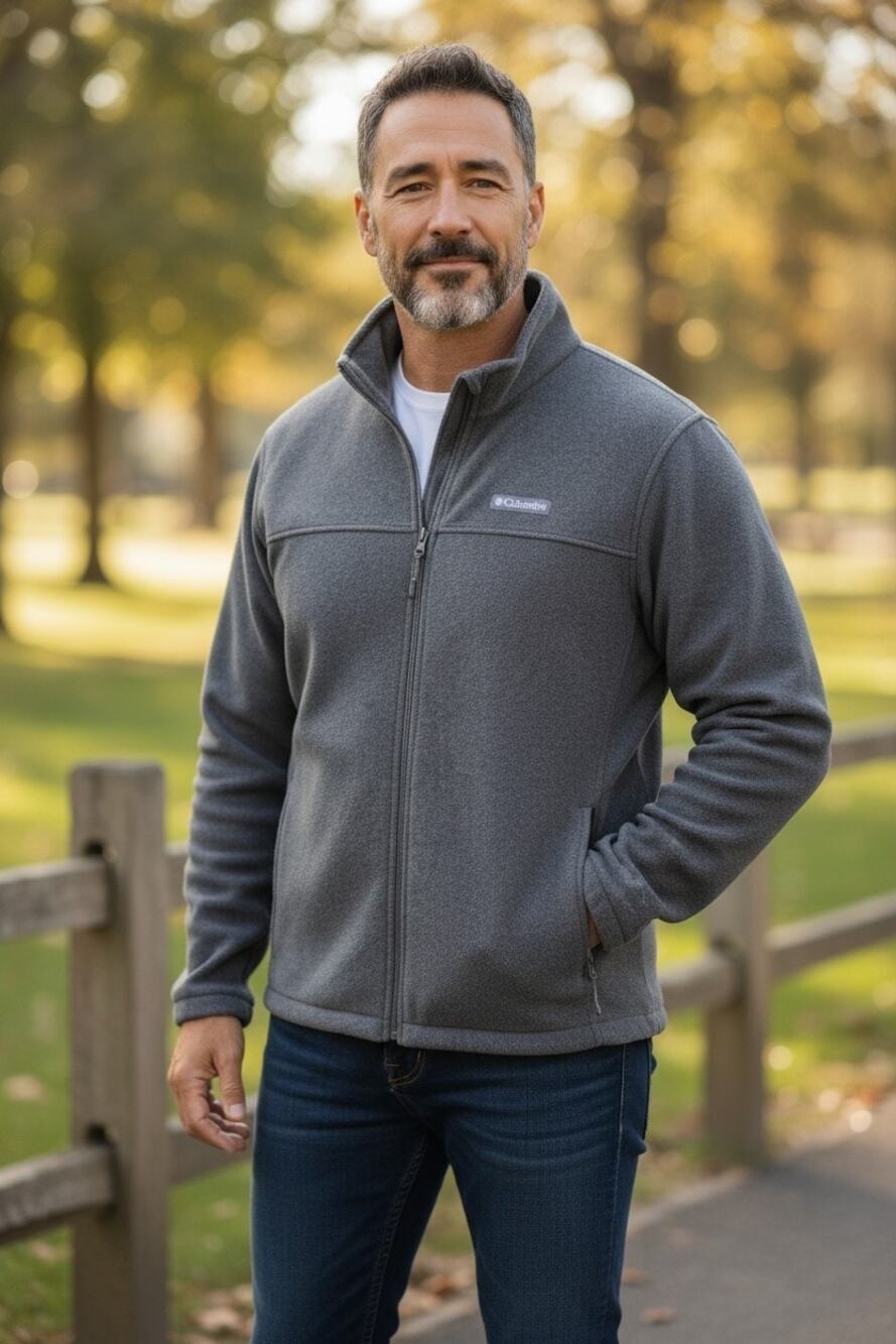 Columbia Men's Mountain Full-Zip Fleece Jacket Color: Charcoal Size: Lg.
